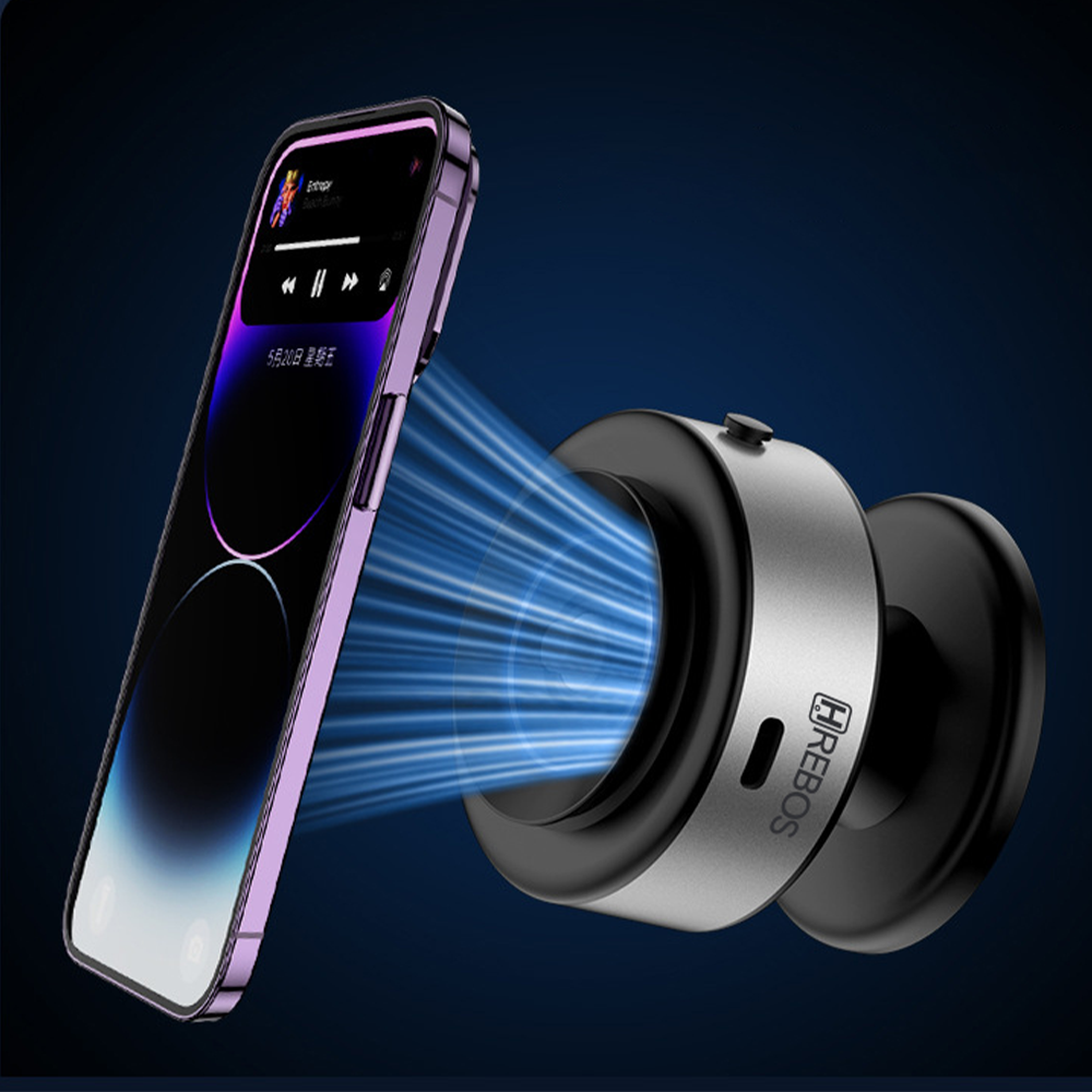 Suporte Magnético para Smartphone Hrebos - Vacuum Suction Pro Prata