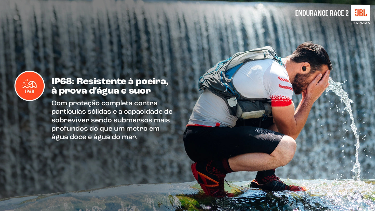 Fone de Ouvido JBL Endurance Race 2 – Bluetooth, IP68, 48h de Bateria, Cancelamento de Ruído