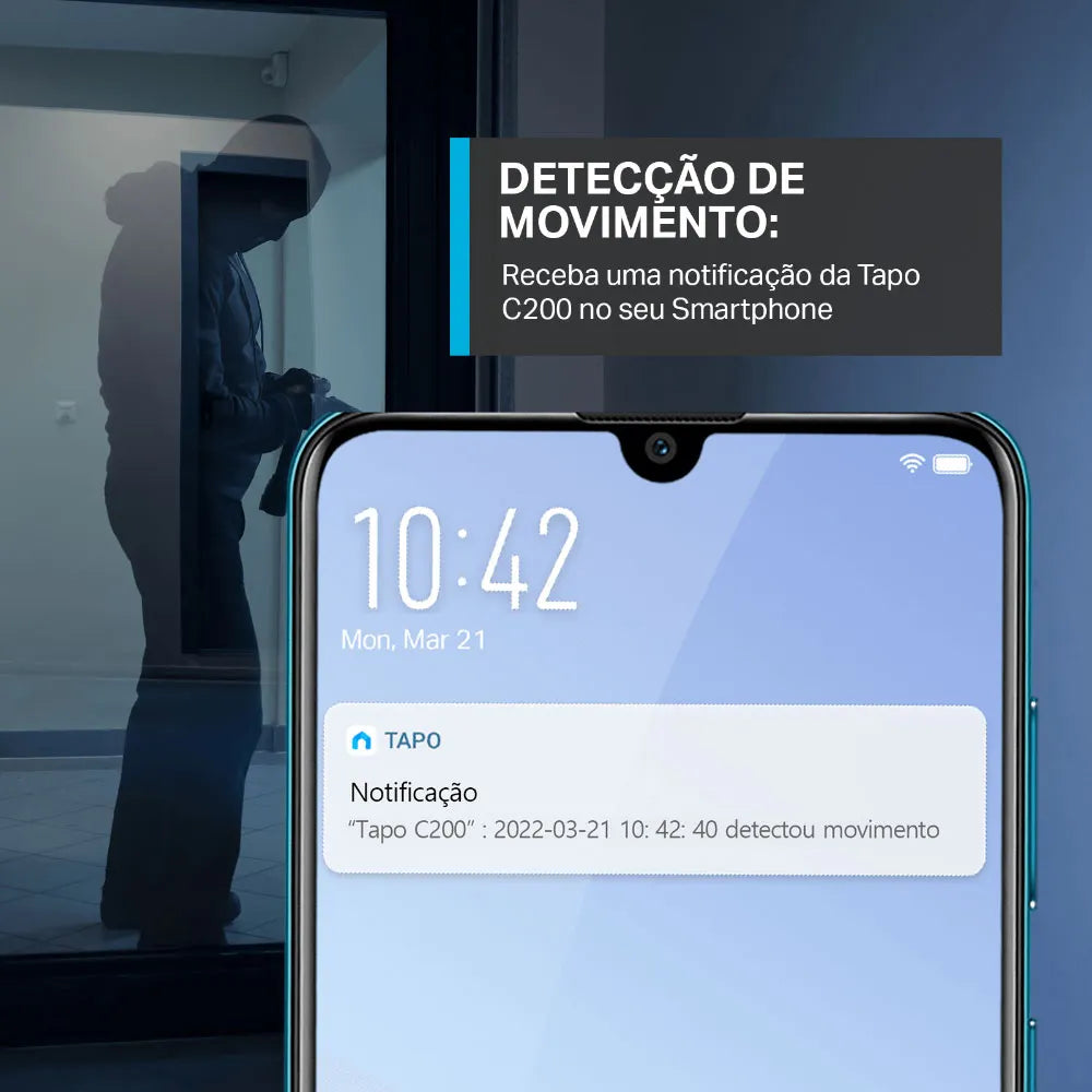 Câmera de Segurança TP-Link Tapo TC70-BR – Wi-Fi, Full HD 1080p, Visão 360°, Visão Noturna, Suporte até 512GB