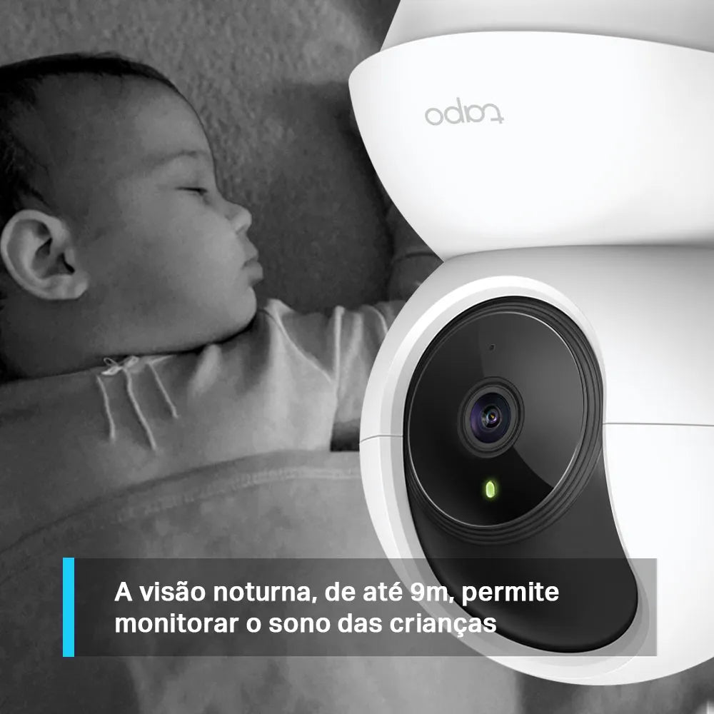 Câmera de Segurança TP-Link Tapo TC70-BR – Wi-Fi, Full HD 1080p, Visão 360°, Visão Noturna, Suporte até 512GB