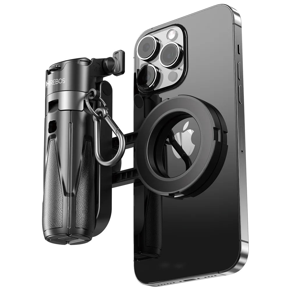 Mini Tripé Portátil Dobrável 4 em 1 Hrebos – Suporte Magnético para Celular