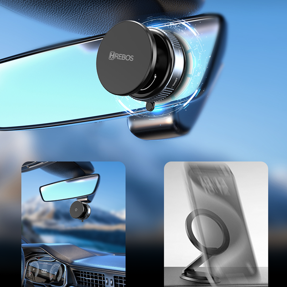 HREBOS Premium Suporte Magnético para smartphone Air Dock - Cinza
