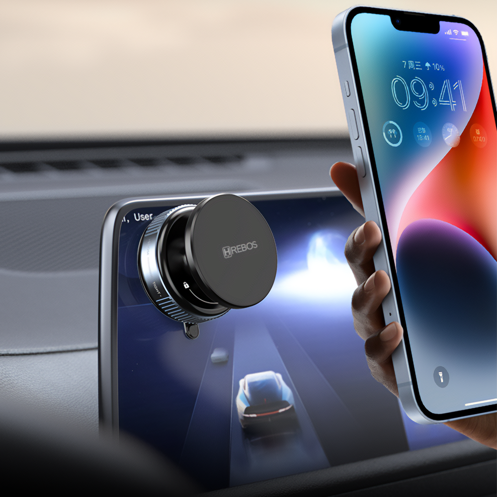 HREBOS Premium Suporte Magnético para smartphone Air Dock - Cinza