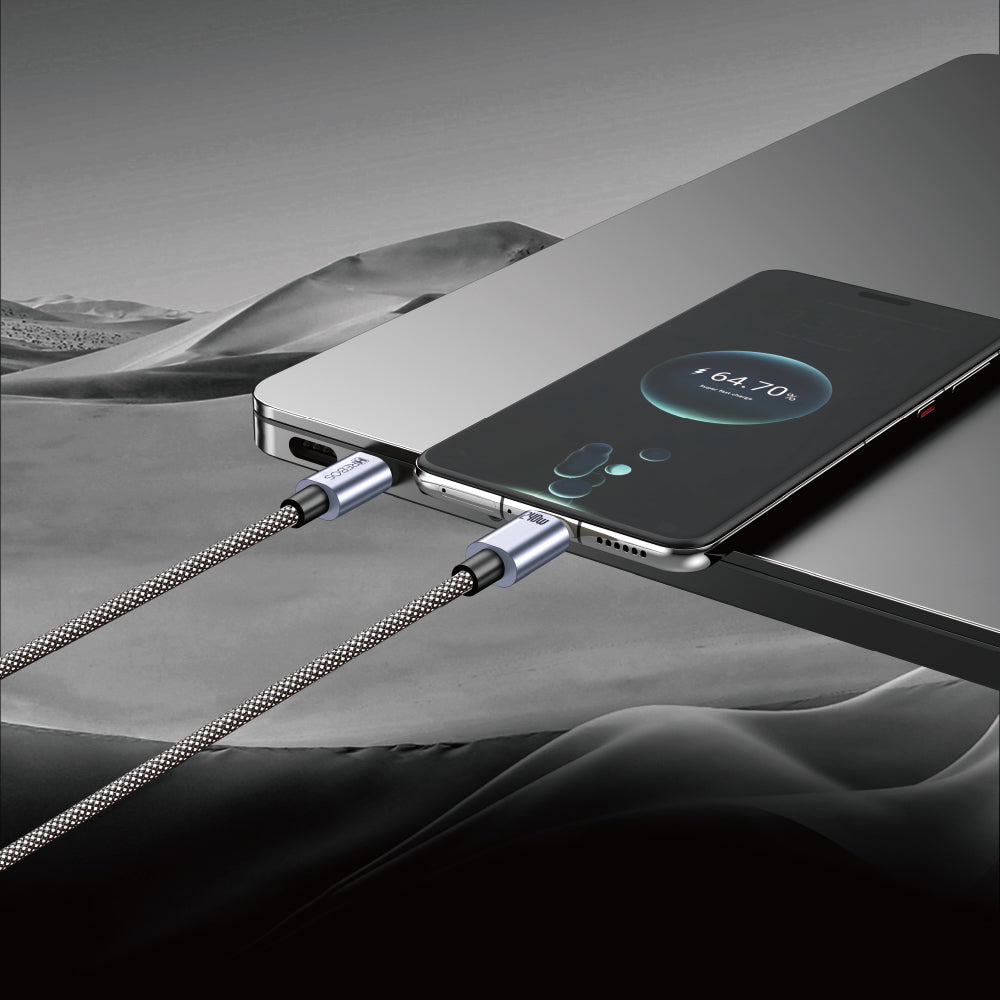 Cabo Carregador Ultra Rapido Hrebos USB-C 240W PD Compatível iPhone, Samsung, Xiaomi e MacBook – 1m Preto