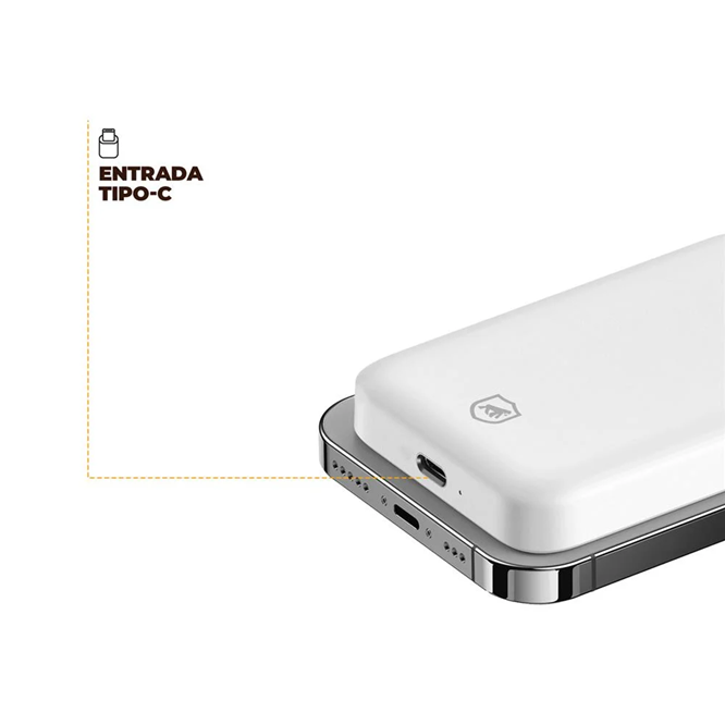 GShield Carregador Portátil Wireless MagSafe 5.000 mAh - Branco