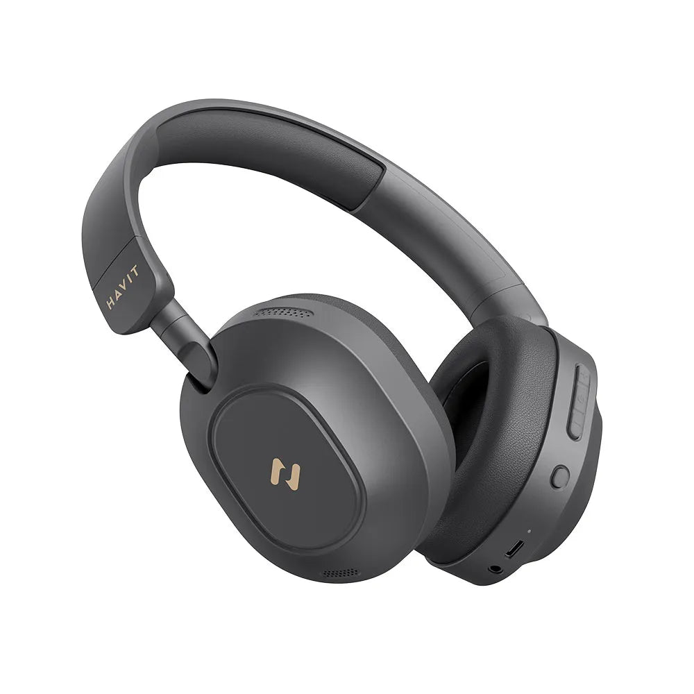 Headphone Bluetooth HAVIT H668BT ANC Cancelamento de Ruído, 70h Bateria, Hi-Res, Dobrável – Preto